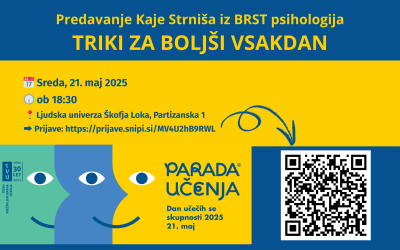 To ni še eno predavanje. To je priložnost, da začneš drugače razmišljati – o sebi.